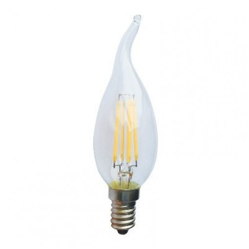 Λάμπα LED FILAMENT E14 CANDLE TIP  4W 2700K 230V AC 400LM RA80 (DECO4WWTIP)