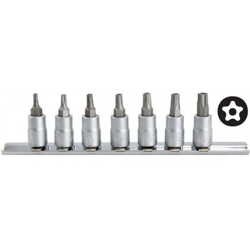 ΣΕΤ 7 TEM ΚΑΡΥΔΑΚΙΑ ALLEN TORX 5 ΓΩΝΙΕΣ ΜΕ ΤΡΥΠΑ 1/4 FORCE 20711