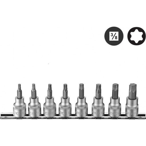 3086 ΚΑΡΥΔΑΚΙΑ ALLEN TORX 3/8 ΣΕΤ 8 ΤΕΜ FORCE