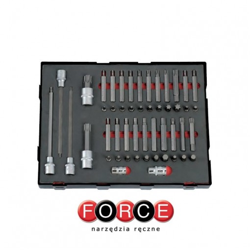 K4492 ΜΥΤΕΣ ΜΕ ΥΠΟΔΟΧΗ 10mm & ΚΑΡΥΔΑΚΙΑ ALLEN TORX 1/2 FORCE ΣΕΤ 49 ΤΕΜ
