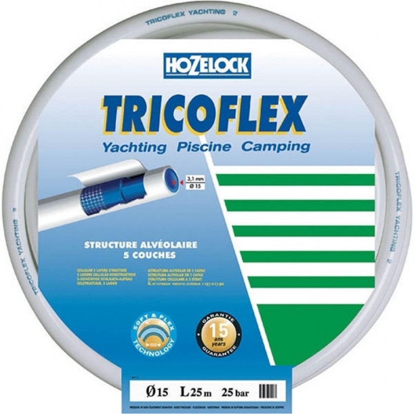  Ολόλευκο λάστιχο ιδανικό για σκάφη Yachting 25m 5/8", HOZELOCK 