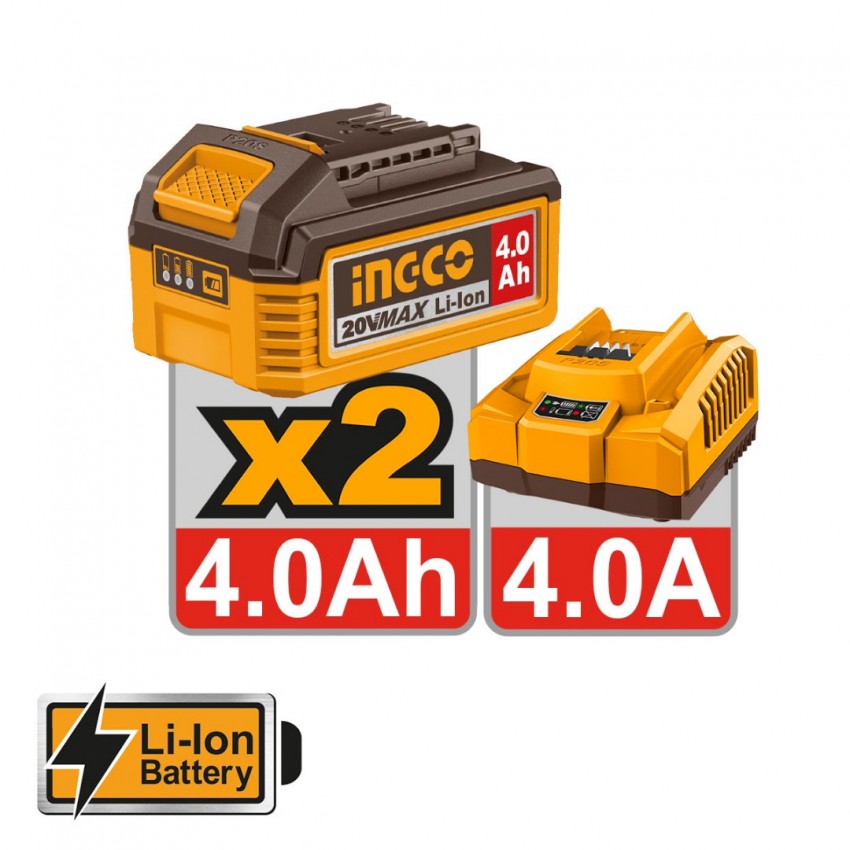 INGCO Εργαλεία Μπαταρίας 20V Li-Ion Σετ 2 τεμ. COSLI250586E