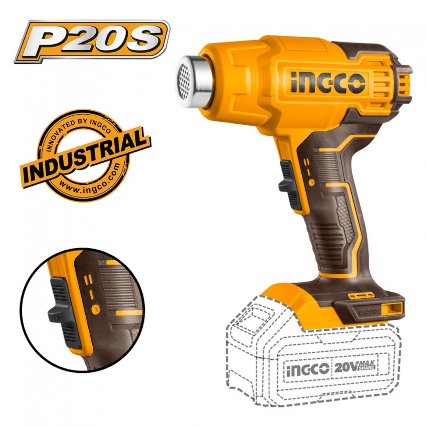 INGCO Πιστόλια Θερμού Αέρα Σετ 2 τεμ. COSLI250801E