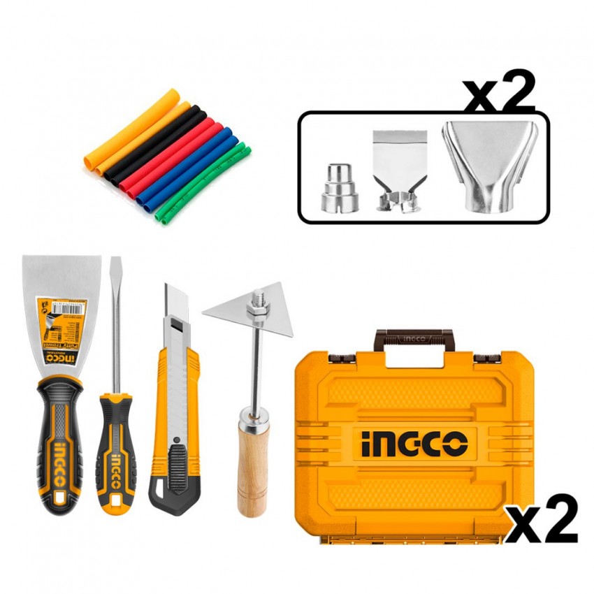 INGCO Πιστόλια Θερμού Αέρα Σετ 2 τεμ. COSLI250801E