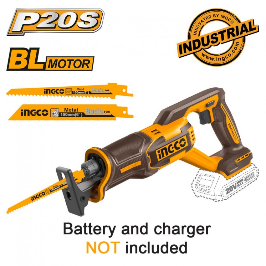 INGCO Σπαθόσεγα Μπαταρίας 20V Li-Ion SOLO CRSLI2108