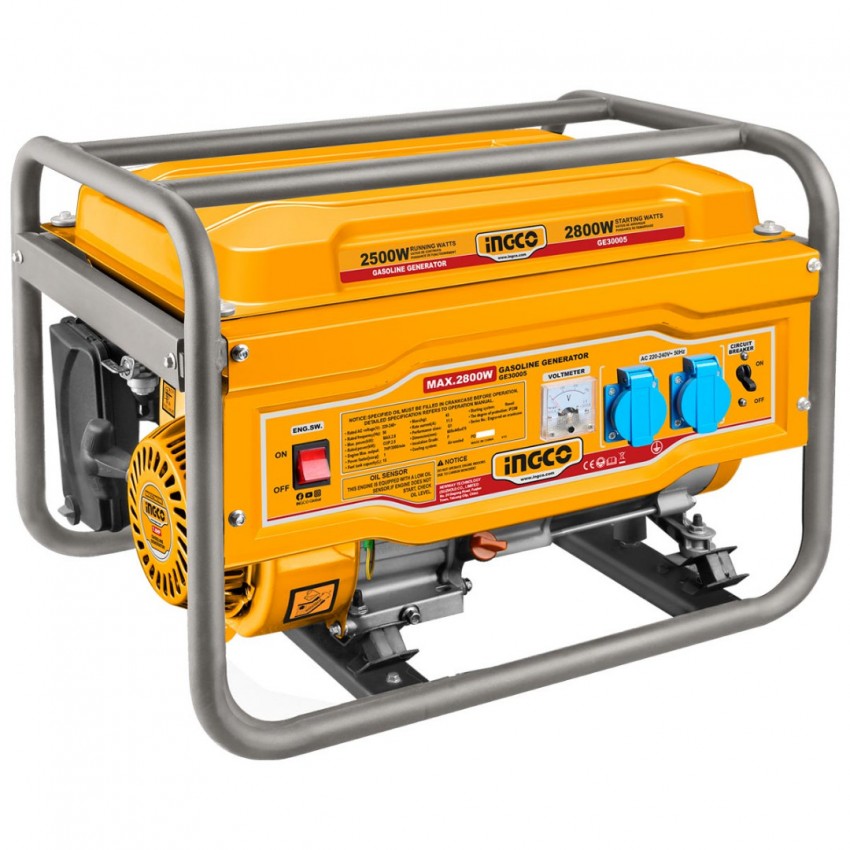 INGCO Γεννήτρια Βενζίνης με Σταθεροποιητή AVR 2.8kW 3.5kVA 7HP GE30005