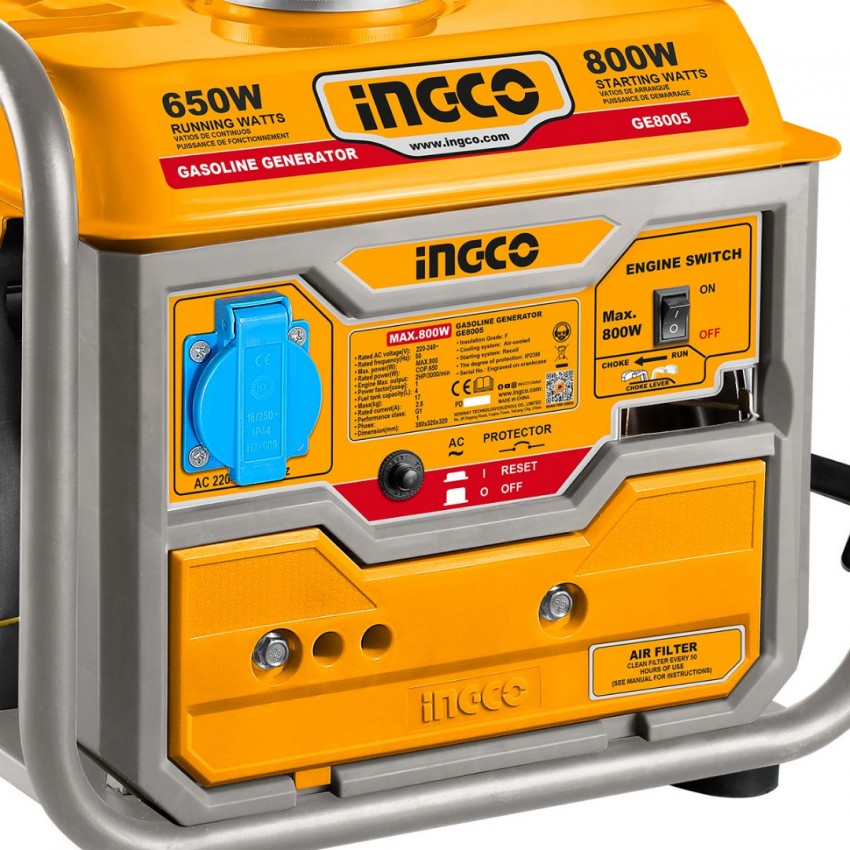INGCO Γεννήτρια Βενζίνης 0.8kW 1kVA 2HP GE8005