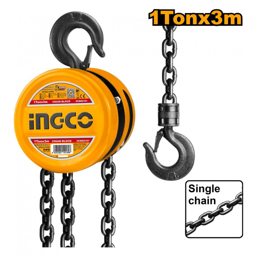 INGCO Παλάγκο Αλυσίδας - Γερανάκι 1 Ton HCBK0101
