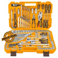 INGCO Εργαλεία Χειρός και Καρυδάκια 1/4"-1/2"-3/8'' Σετ 142 τεμ. (HKTHP21421)