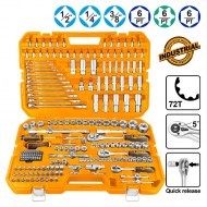 INGCO Εργαλεία Χειρός και Καρυδάκια 1/4" - 1/2" - 3/8" Σετ 216 τεμ. (HKTHP22161)