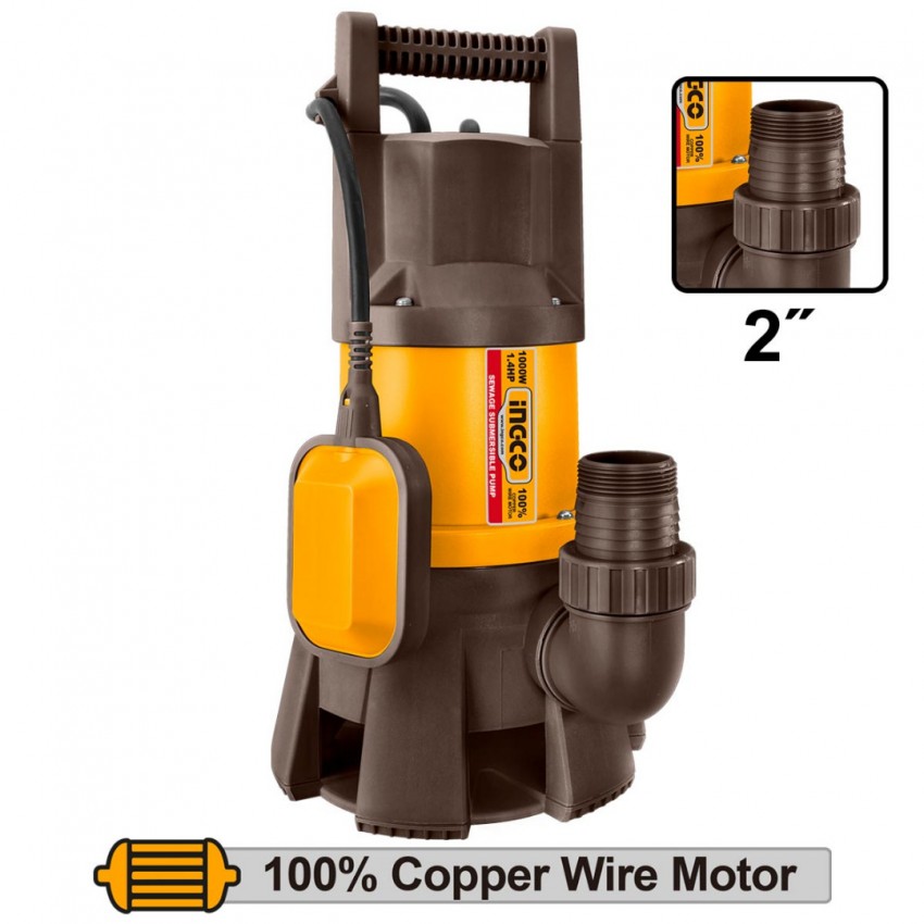 INGCO Υποβρύχια Αντλία Νερού - Ακαθάρτων 1000W SPD10001