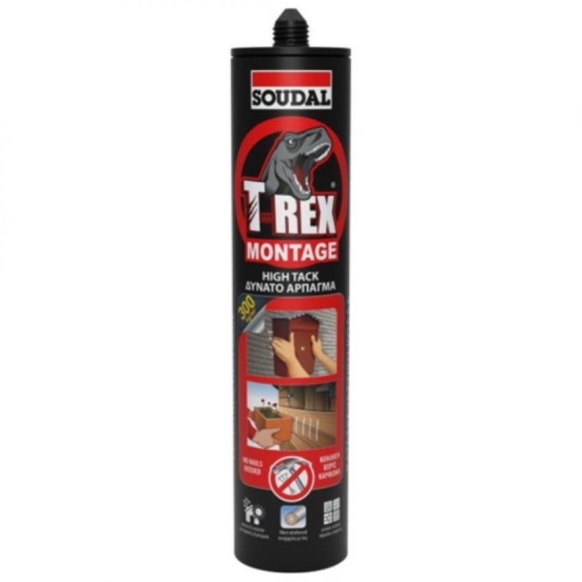 Τ-Rex μονταζόκολλα νερού High-Tack λευκη 310ml, Soudal (126894142)
