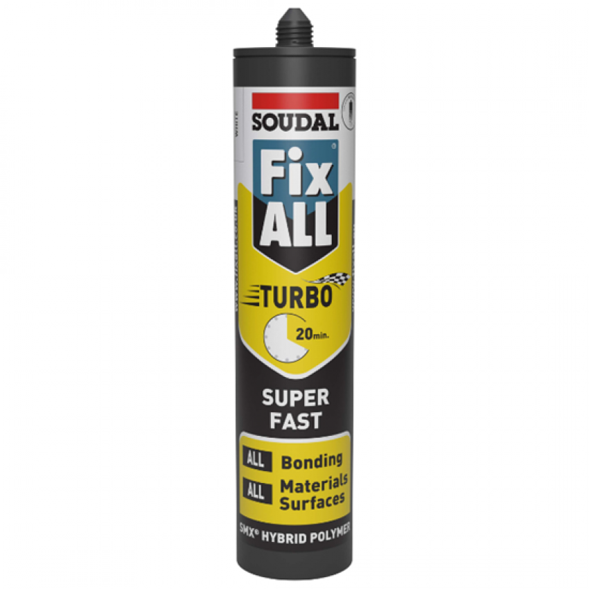 Fix All Turbo Συγκολλητικό λευκό 290ml, Soudal (122236142)