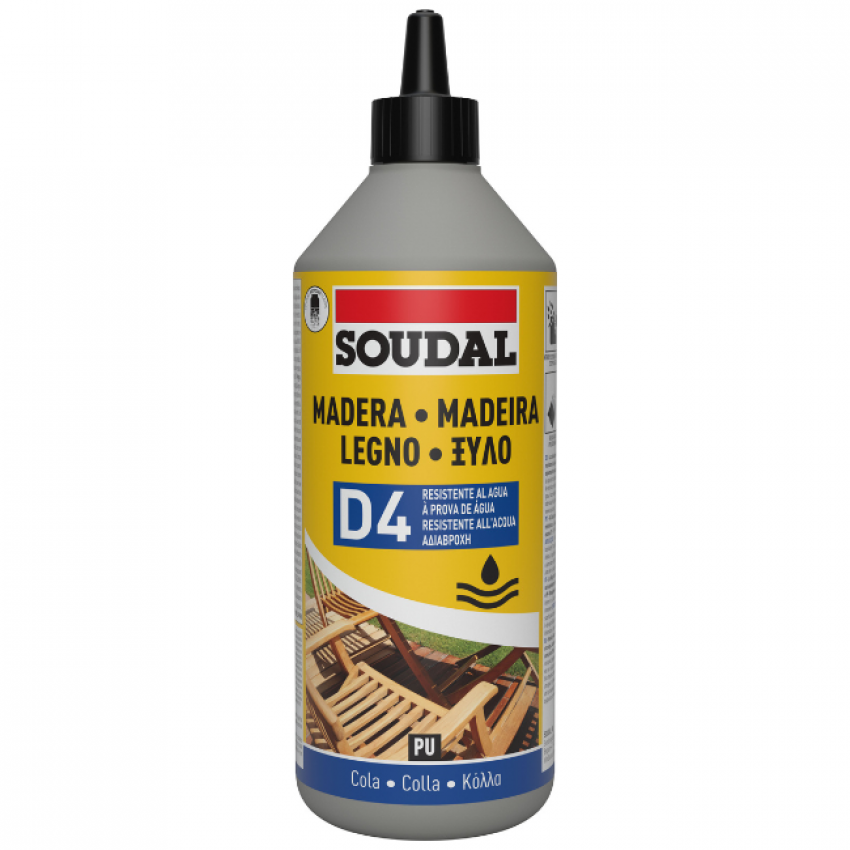 Κόλλα ξύλου ταχείας πήξης D4 PU 750gr Soudal (117836142)