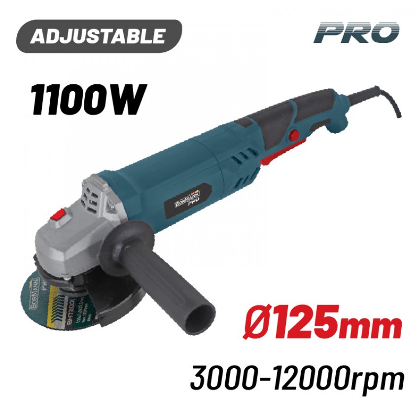 BORMANN Pro BAG1105 Τροχός Ρυθμιζόμενος 1100W, Φ125mm, 3000-12000rpm