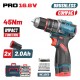 BORMANN Pro BBP1645X22CA Δραπανοκατσάβιδο Κρουστικό Compact,Brushless Mπαταρίας 2x2Ah,45Nm