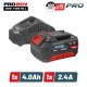 BORMANN Pro BBP9940 Starter Kit 20V, Μπαταρία 4.0Ah & Φορτιστής 2.4Α