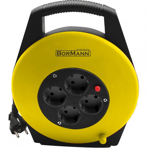 BORMANN BCR2220 Μπαλαντέζα Καρούλι Με Προστασία Υπερθέρμανσης 15m 3X1.5mm Κλειστού Τύπου, 4 Πρίζες