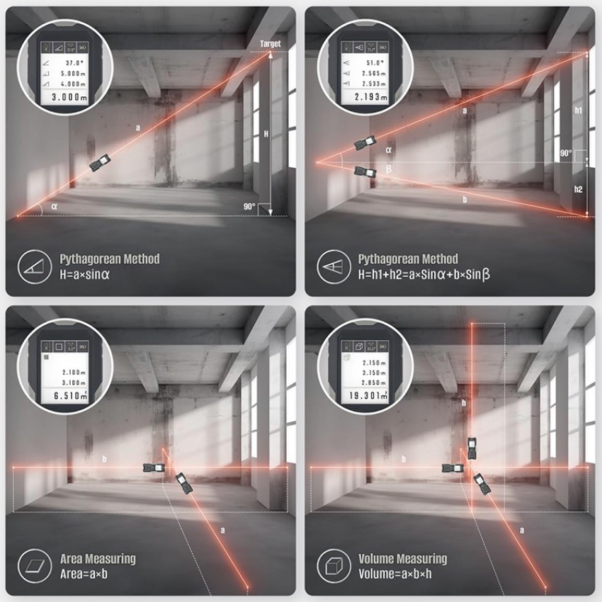 BORMANN Pro BDM7100 Μετρητής Απόστασης, 2 Δεσμών Laser 100/200m