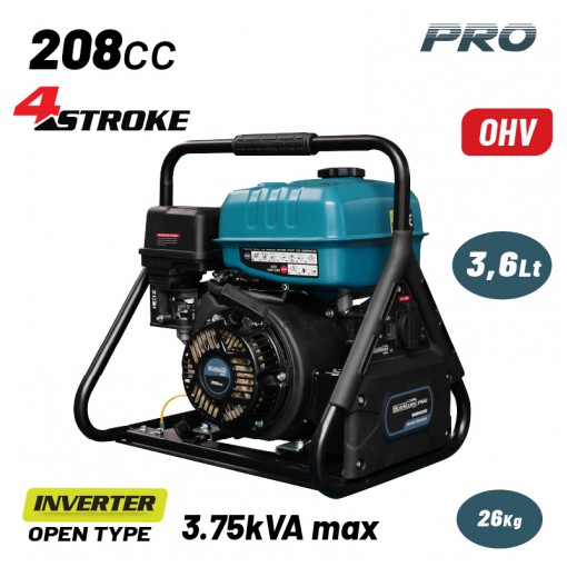 BORMANN Pro BGB4035 Γεννήτρια Βενζίνης Inverter Ανοιχτού Τύπου 3000W,208cc,1x16A