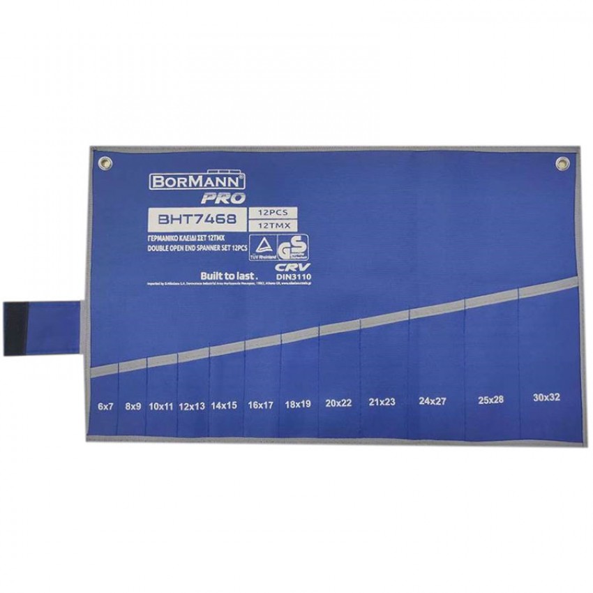 BORMANN Pro BHT7468 Γερμανικό Κλειδί Σετ 12τμχ (06x07 ΕΩΣ 30x32), CRV, DIN 3110