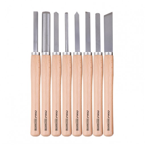 BORMANN Pro BHT7849 Σετ Σκαρπέλα με Ξύλινη Βάση (Ξυλογλυπτικής) 8 τμχ