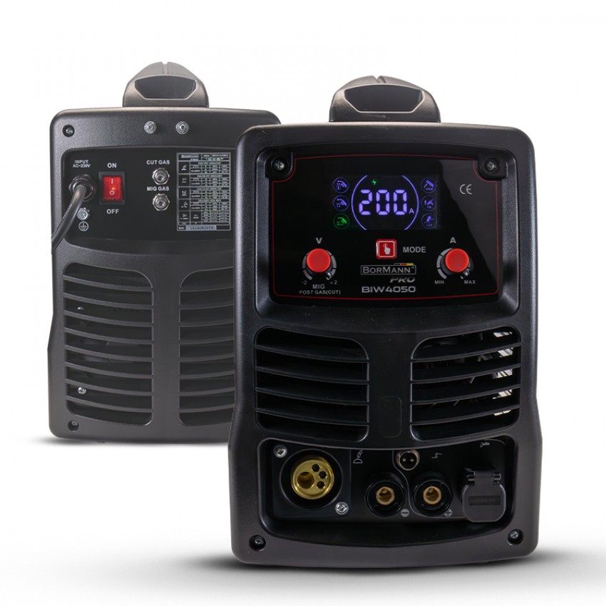 BORMANN Pro BIW4050 ΠΟΛΥΣΥΓΚΟΛΛΗΤΗΣ/ΚΟΦΤΗΣ 4 ΣΕ 1 (PLASMA CUTTER, MIG, TIG, MMA) 15-200Α/20-40Α, 60%