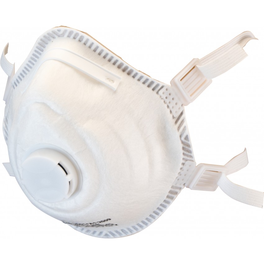 ΜΑΣΚΑ ΠΡΟΣΤΑΣΙΑΣ FFP3  ΚΥΠΕΛΟΕΙΔΗΣ, ΜΕ ΒΑΛΒΙΔΑ ΚΑΙ ΑΦΡΩΔΕΣ ΥΛΙΚΟ ΓΙΑ ΣΤΕΓΑΝΟΠΟΙΗΣΗ
