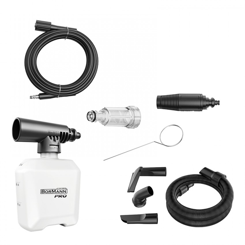 BORMANN Pro BPW3130 Πλυστικό Υψηλής Πίεσης 1600W,130Bar,480Lt Και Σκούπα Υγρών Στερεών 800W