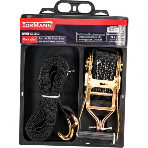 BORMANN Pro BRB1030 Ιμάντες Πρόσδεσης Καστάνιας 50mm x 5m,Αντοχή 1Ton