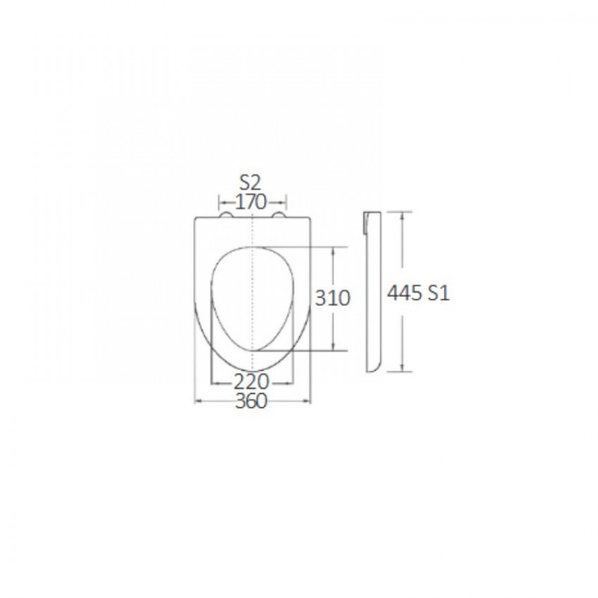 BORMANN BTW1070 Κάλυμμα Λεκάνης Aries 445x360mm Soft Close, Duroplast, 2.28KG