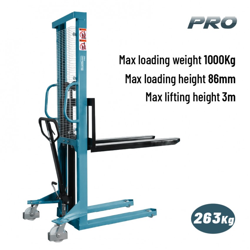 BORMANN Pro BWR5531 Περονοφόρο Χειροκίνητο Ανύψωσης 1Ton, Ύψος Ανύψωσης 3.0m