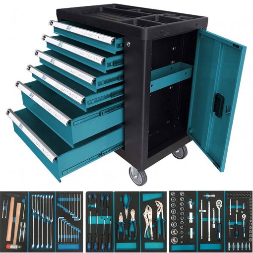 BORMANN Pro BWR7600SET Εργαλειοφορέας 6 Συρτάρια Πλαϊνό Ντουλάπι Και 120 Εργαλεία Cr-V