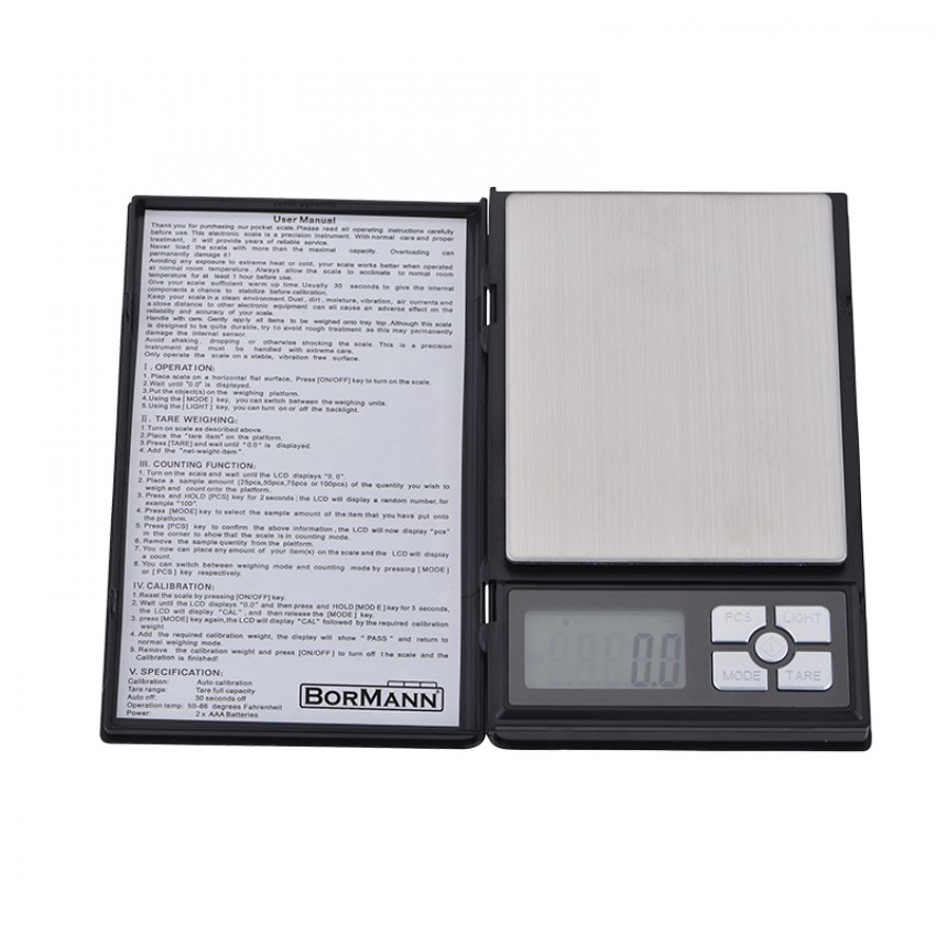 BORMANN DS1070 Ψηφιακή Ζυγαριά Ακριβείας Τσέπης 2000gr / 0.1gr (Εργαστηριακή χρήση)
